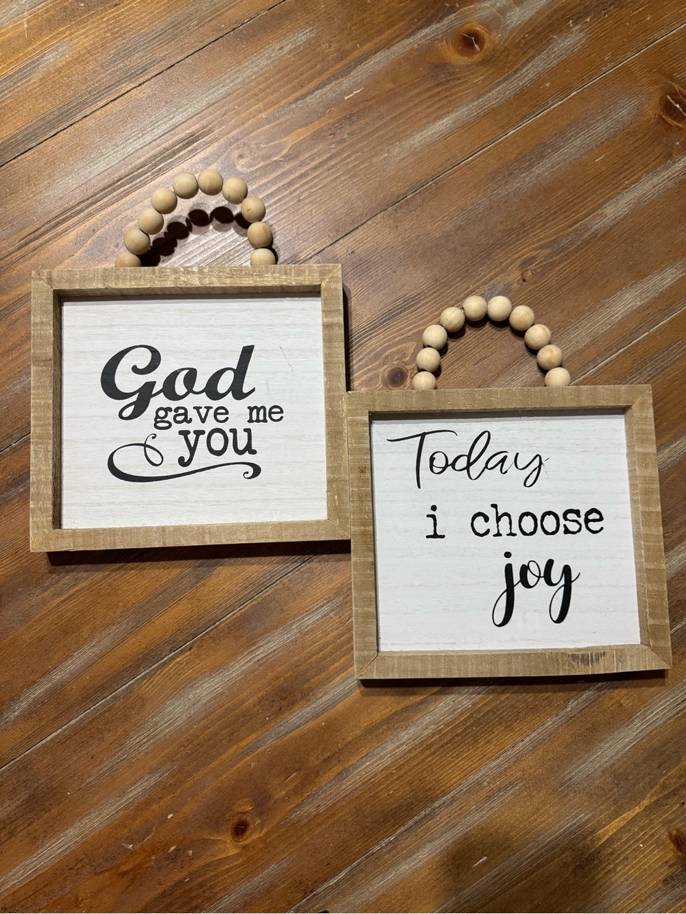 Wood Frame Inspirational Wall Signs - White & Natural